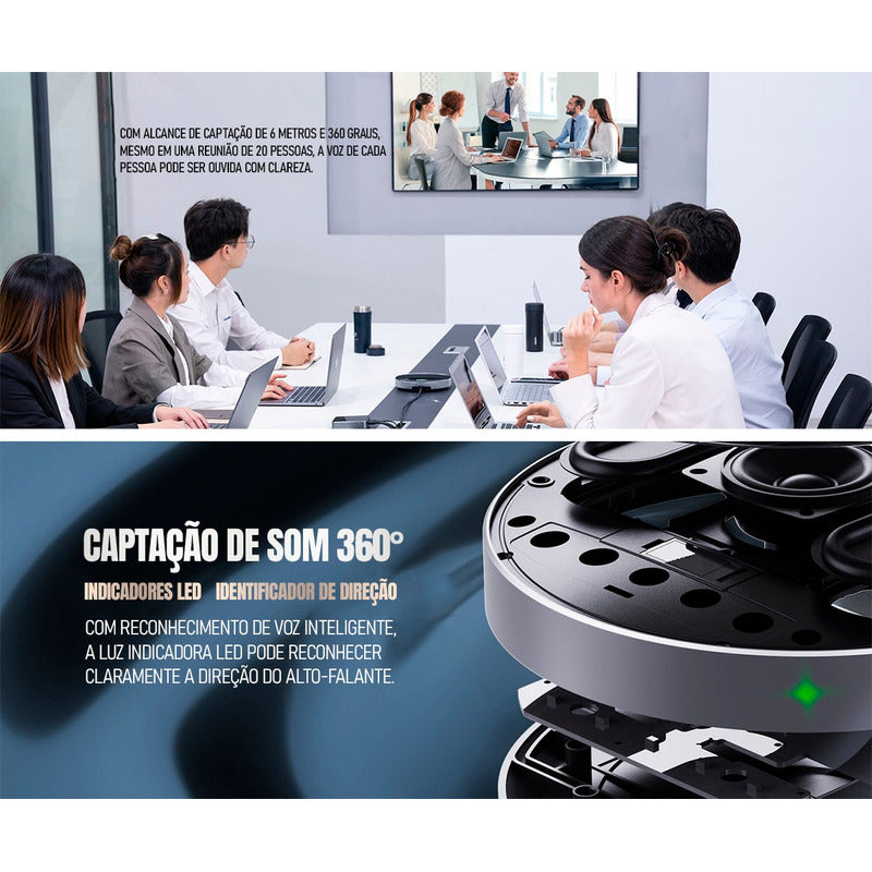 Áudio Conferência Tenveo 4 Microfones Sem Fio Microfone Mesa